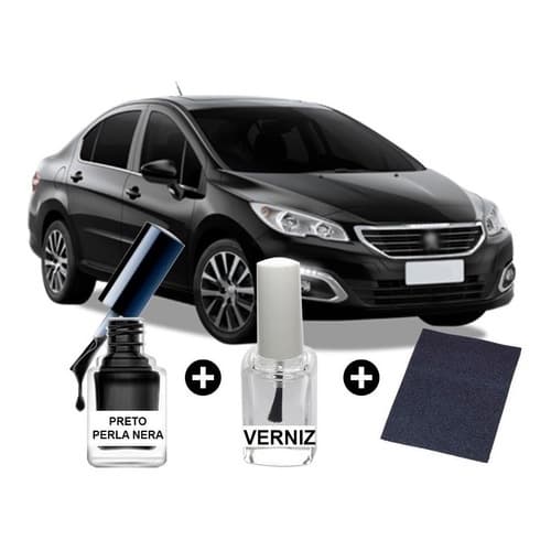 Tinta Tira Risco Automotiva Peugeot 408 Preto Perla Nera