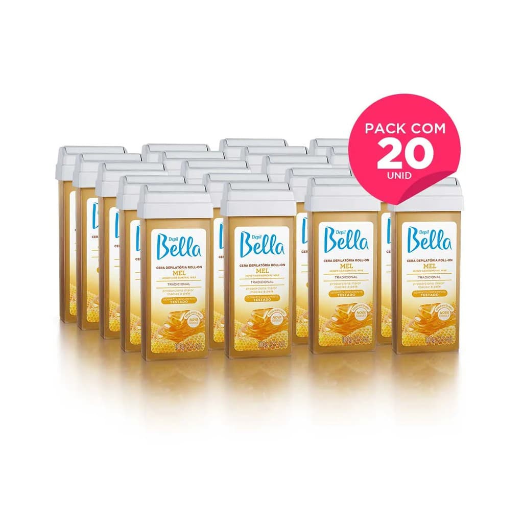 Kit C/ 20 Refil Cera Roll-on 100g Depilação Depil Bella P