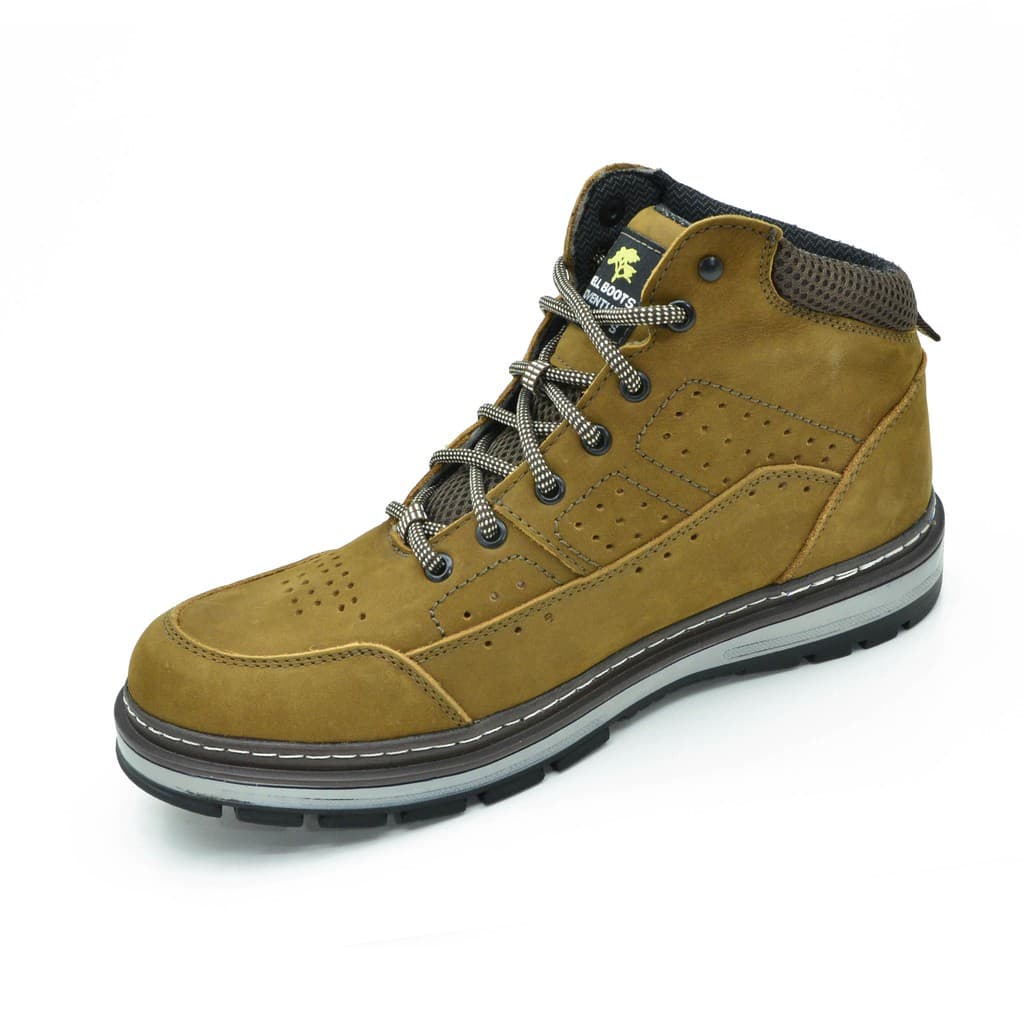 Botinha Adventure Masculina Couro Legítimo Cano Alto Antiderrapante  Mais profissional  MOD-870