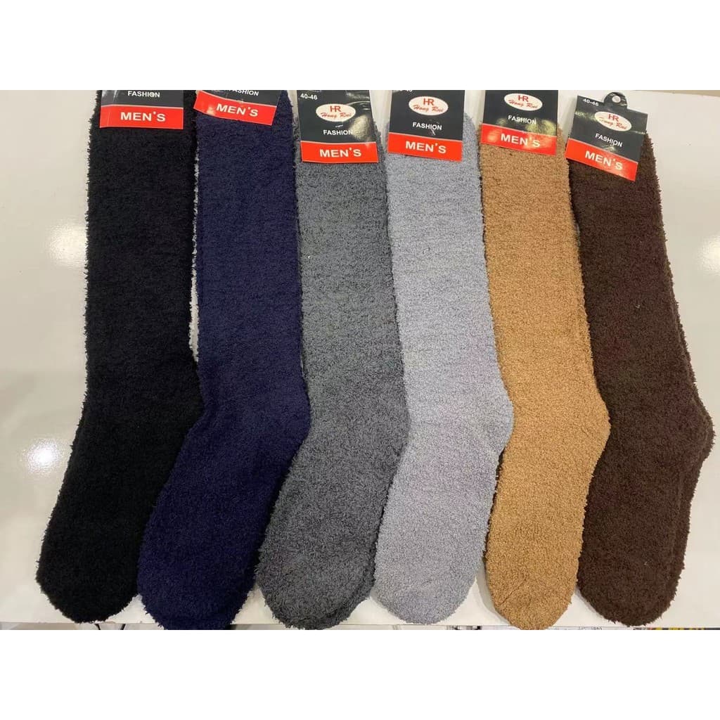 Meia  Longo Unisex Felpuda Bem Quente Em Lã Chenile Aquece Bem Os Pés Em Dia Frios