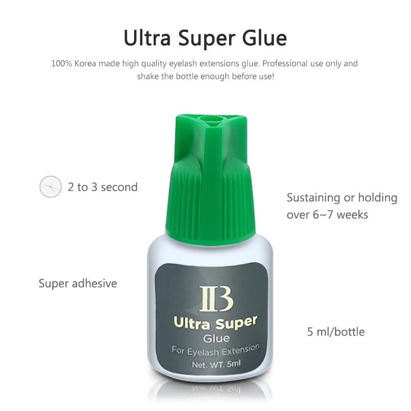 Cola extensora de cílios IB original 2 segundos cola super forte IB de secagem rápida 5ml cola coreana para cilios engarrafada