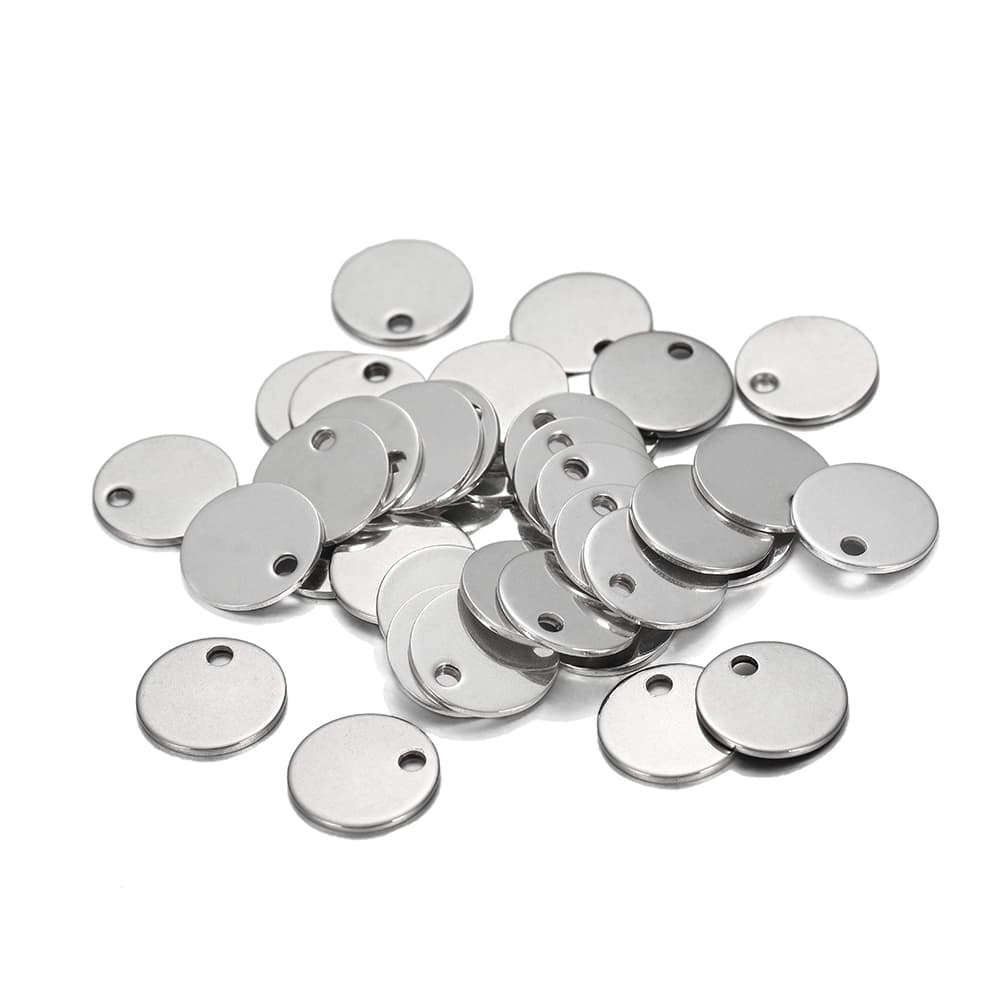 10-50 Pçs/Lote 6-30mm Pingentes Em Aço Inoxidável Redonda Uma Furo Para Fazer Bijuteria DIY