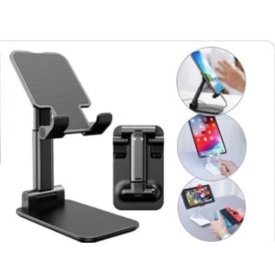 SUPORTE PARA CELULAR DE MESA DE PLASTICO PRETO 12,5X11X6,5CM