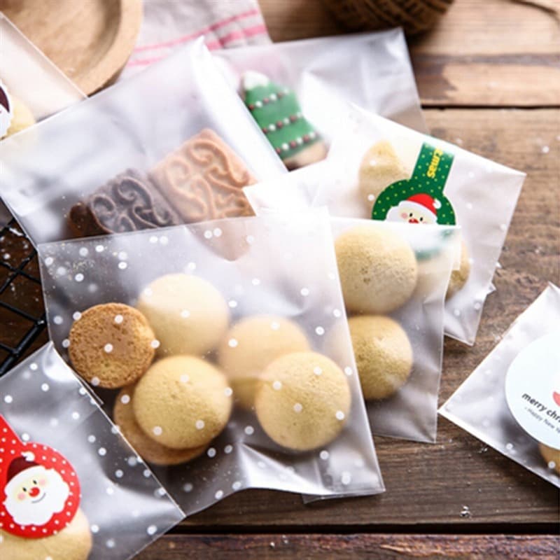 100 Pcs/pack White Dot Pattern Embalagem De Presente Saco De Para Pão De Forma Biscoitos Doces (WL2BR0627)