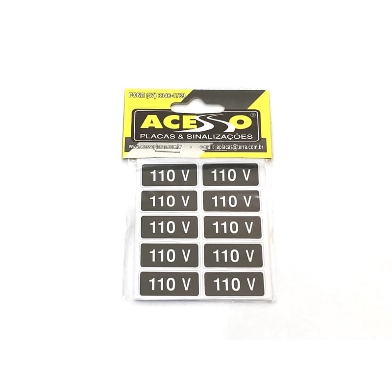 Adesivo Etiqueta Voltagem para Tomada 110v 10 unidades