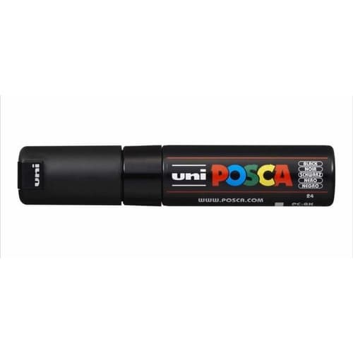 Kit 6 Canetas Posca - (2)pc8k /(2)pc 5m /(2) Pc 3m Pretas