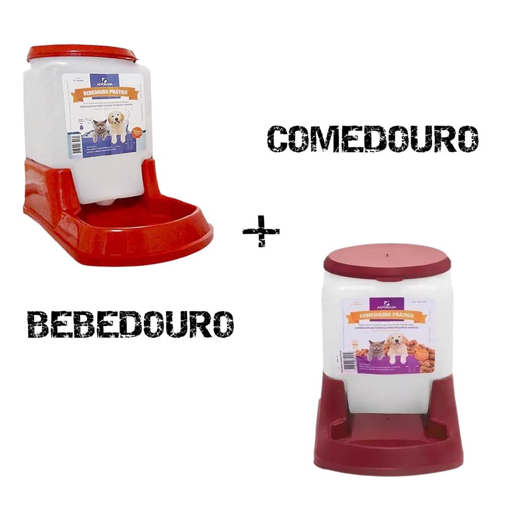 Comedouro e Bebedouro Automático Para Cães e Gatos 3 Litros - Comedouro e Bebedouro Pratico Alvorada Cachorro e Gato