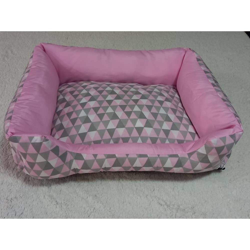 Cama Caminha Pet para Cachorro ou Gato Grande Tamanho  G   65 x 55  Geométrico Rosa