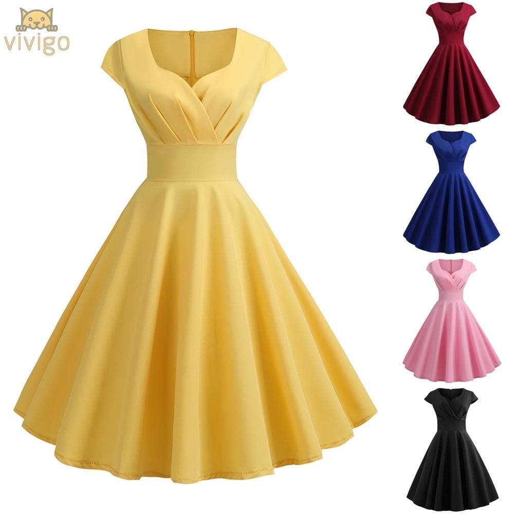 Vestido De Baile Retrô Feminino Vintage 50s , Para Festa À Noite , Vestidos Swing