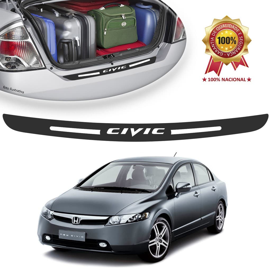 Soleira de Porta Malas Adesivo Protetor Civic Universal Carro personalizado