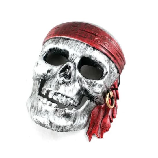 Máscara Caveira Pirata C/ Bandana - Festa Fantasia PROMOÇÃO!!
