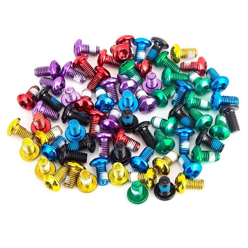 12PCS Parafusos de freio de bicicleta Disco T25 M5*10 em aço inoxidável Parafusos de disco