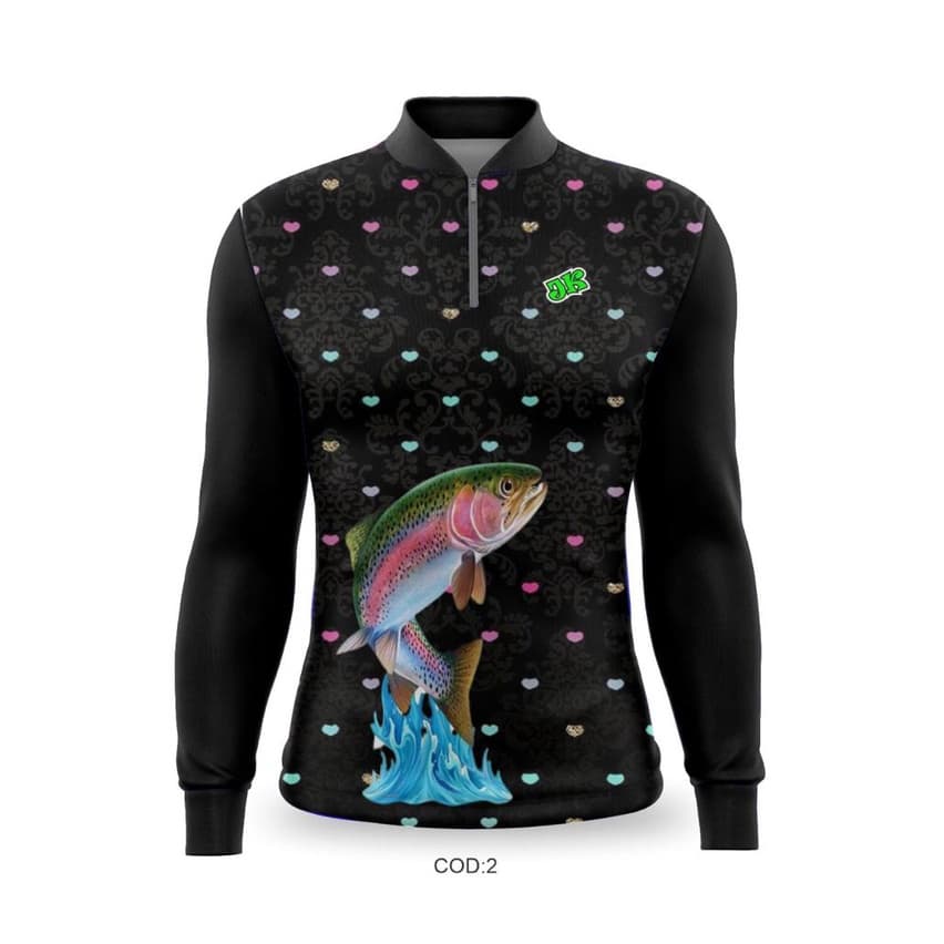 CAMISETA DE PESCA MANGA LONGA PREMIUM FEMININA BLACK #2