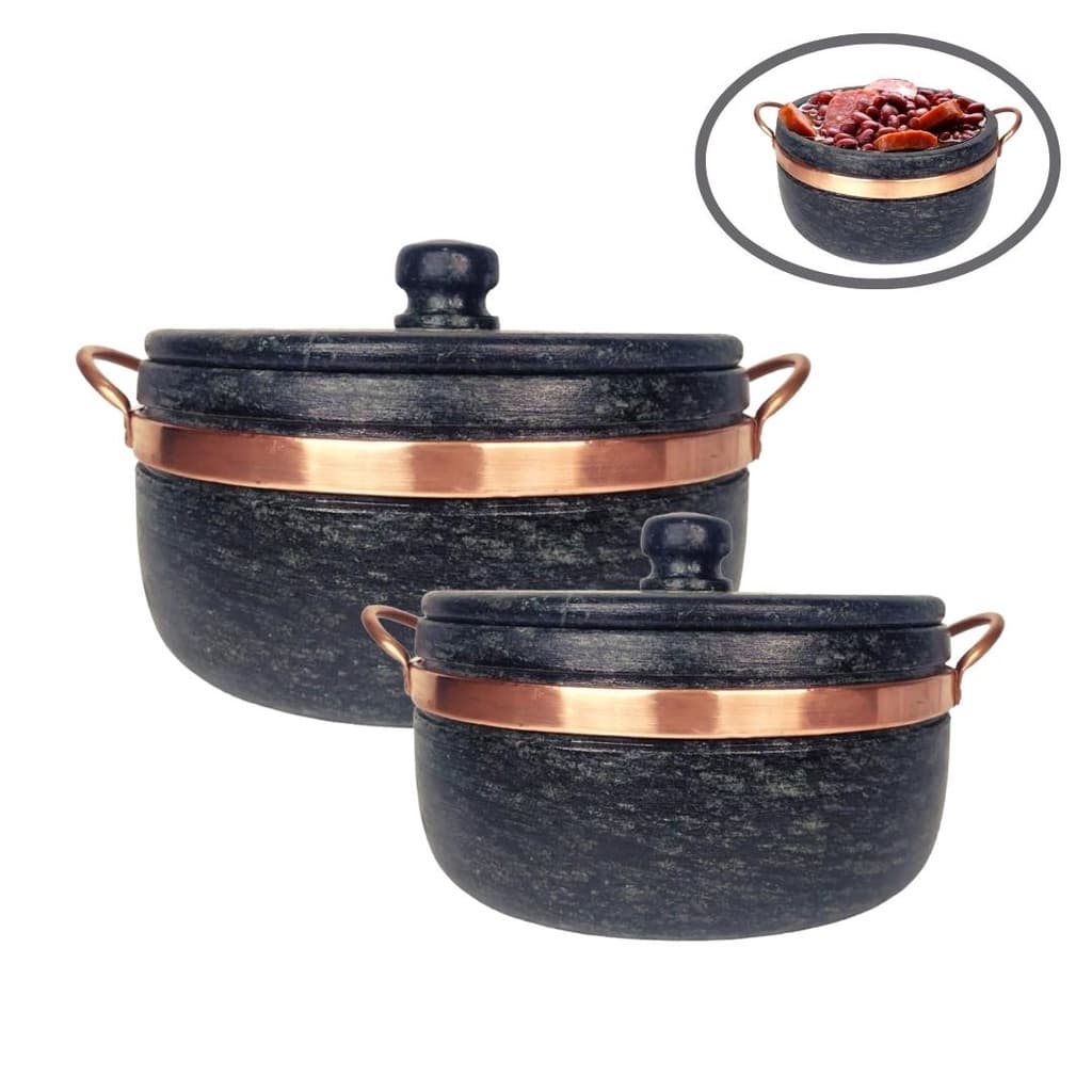 Panela De Pedra Sabão De 3 L + Panela de 1,5 L Originais