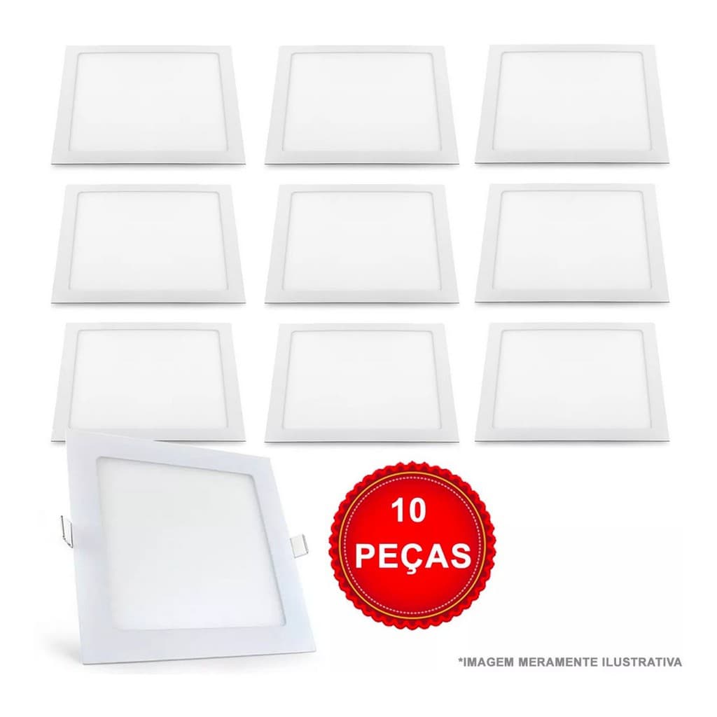 10X PAINÉIS DE 24W EMBUTIR QUADRADO - AVANT | PAINEL 6500K BRANCO FRIO / NEUTRO / QUENTE | 6500K / 4000K / 3000K - GARANTIA