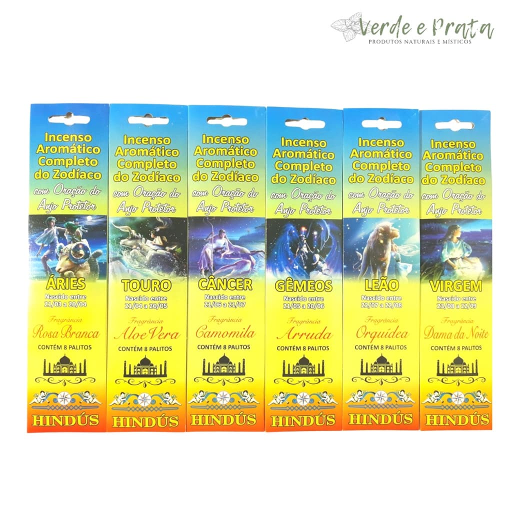 Incenso Hindus Special Blend - Zodíaco Signos 1cx c/8 varetas 100%Natural