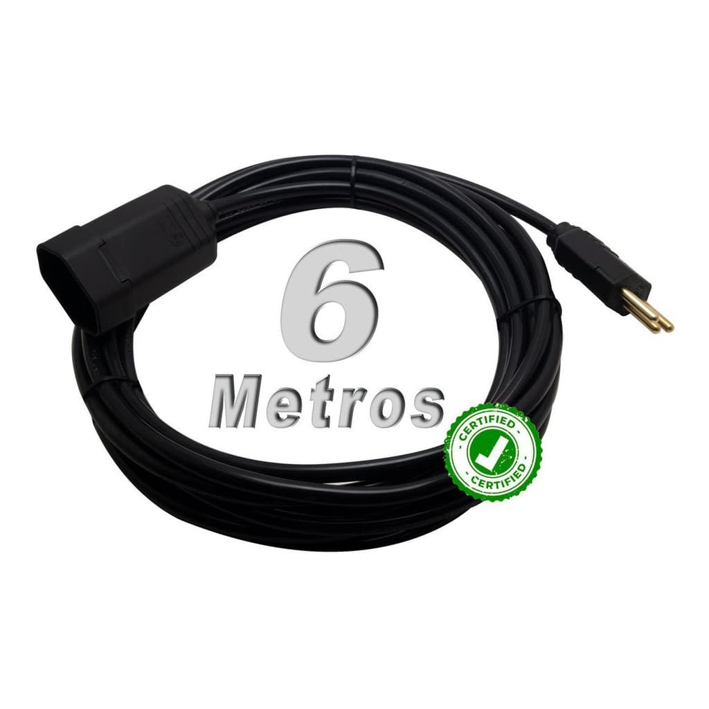 Extensão Elétrica 6 Metros Bivolt  Profissional Preto