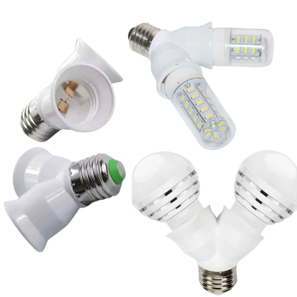 Soquete Bocal Adaptador Duplo Tipo Y para 2  Lampadas E27