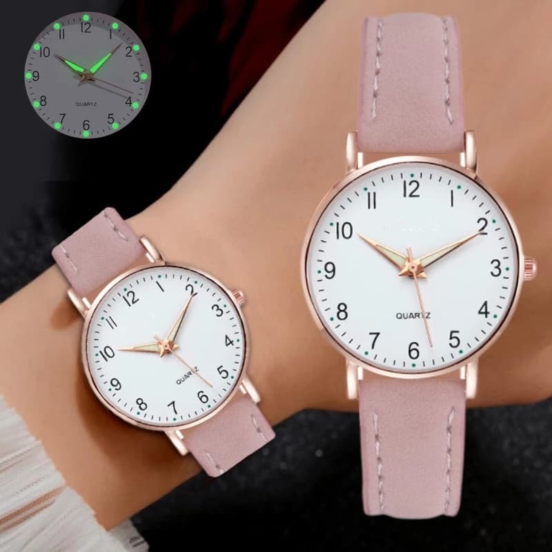 Relógio De Quartzo Feminino Com Pulseira De Couro