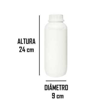 Kit 3 Embalagens de 1 Litro com Bocal Agro / Plástico Branco Leitoso Virgem com Tampa com Lacre