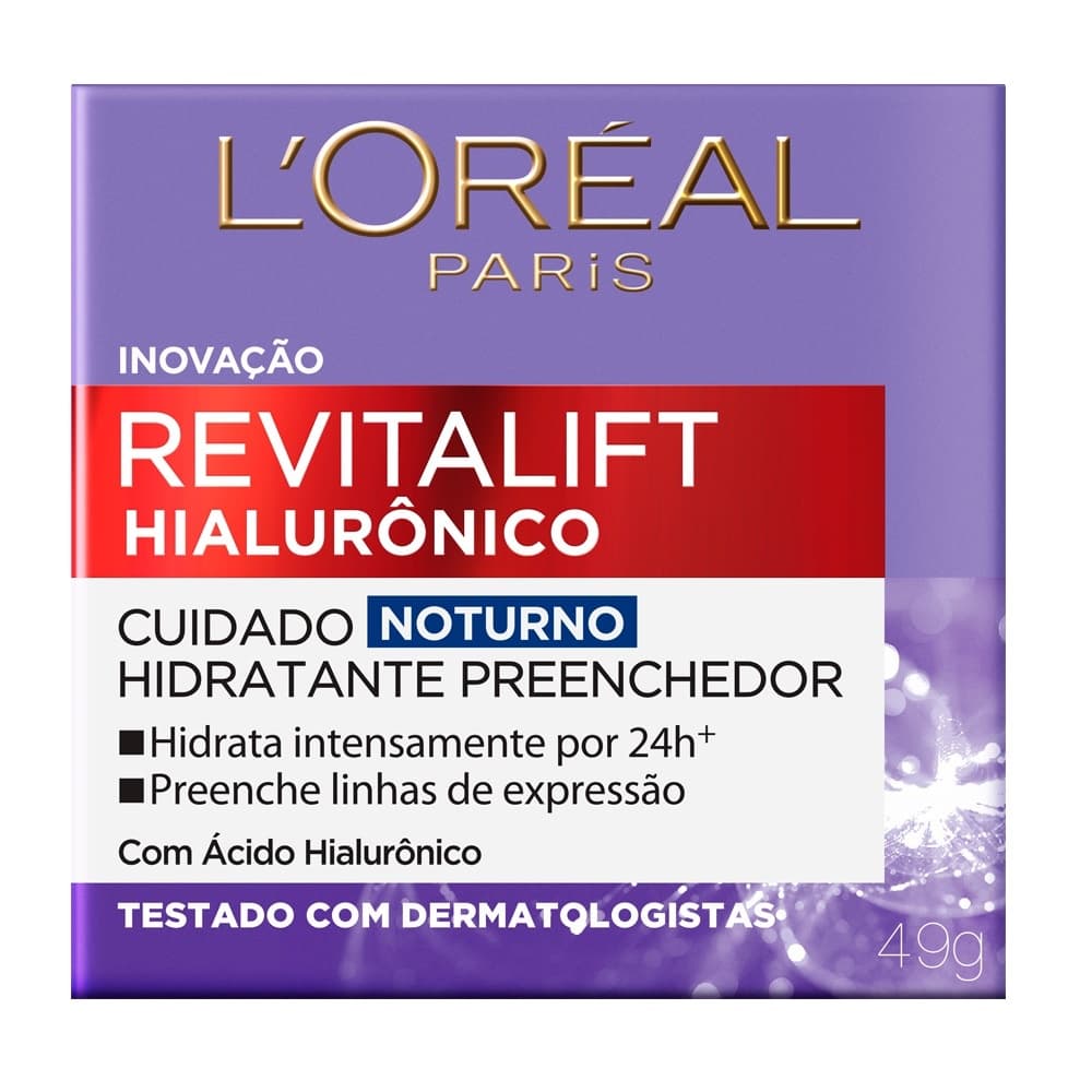 Creme Loreal Revitalift Hialurônico Noturno Preenchedor Antiidade 49g