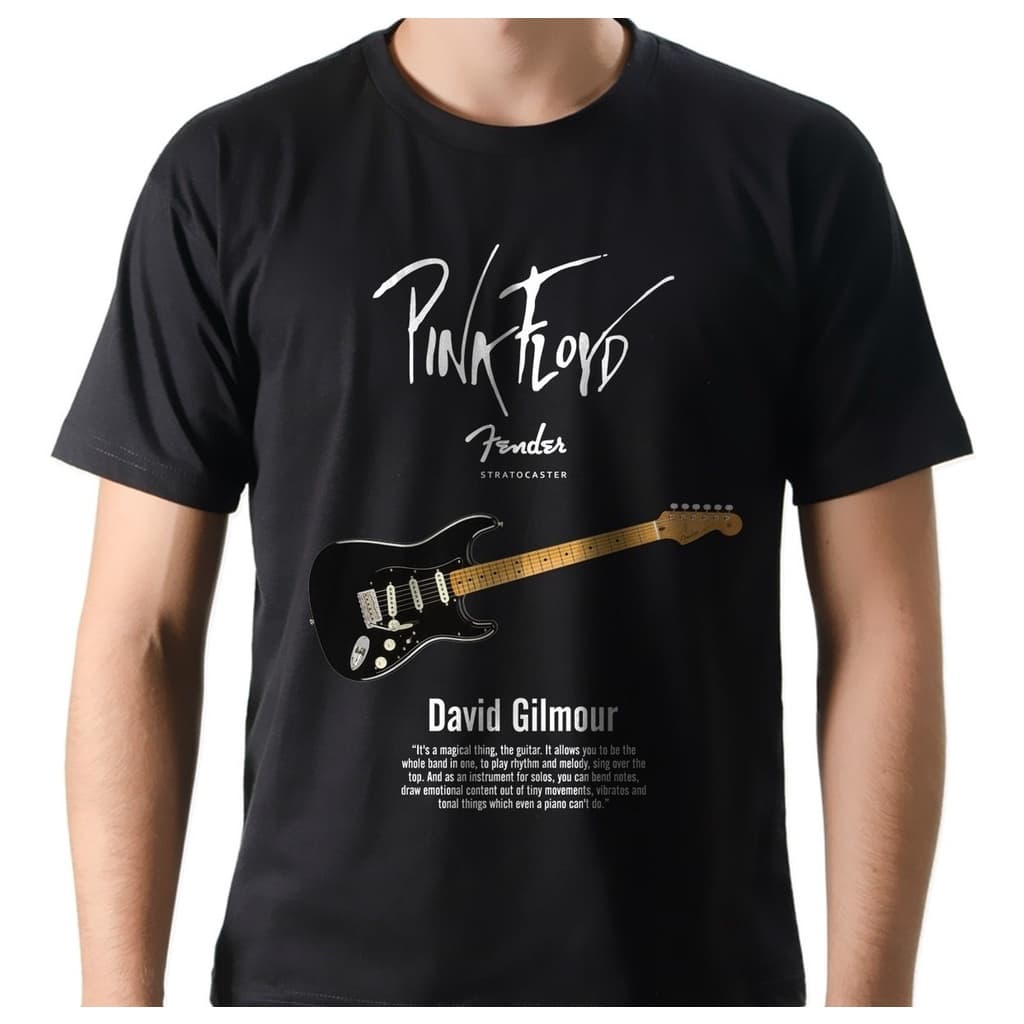 Camiseta Camisa Banda Rock Pink Floyd Guitarra David Gilmour 100% Algodão
