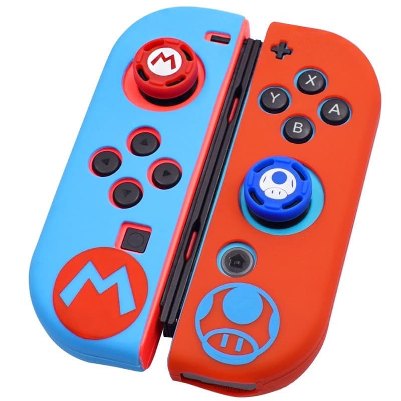 Capa De Borracha De Silicone Antiderrapante Gurad Para Nintendo Switch Joy-Con + 1 Par Grip