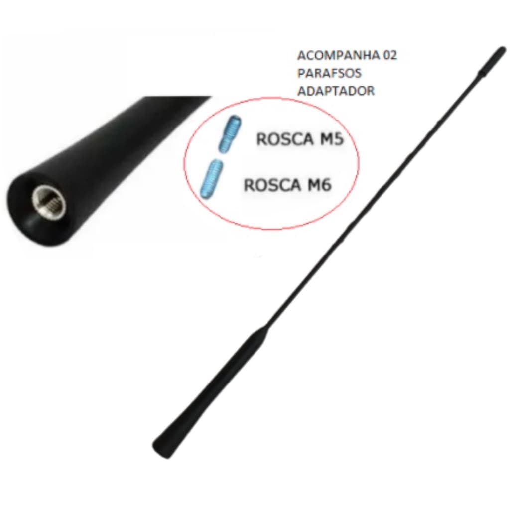 Haste Antena Espiral dianteira ou traseira  Meriva Fox Spacefox  Crossfox Bora Up Prisma, Cobalt  Spin  Onix  Parati..