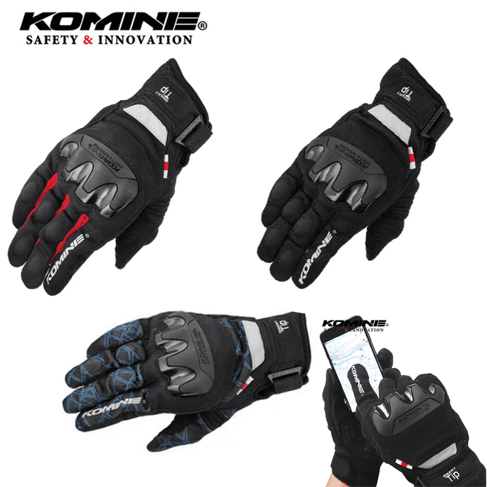 Estoque pronto! 2020 Komine Komine GK220 Luvas de grade 3D Luvas de motocicleta Komine GK-220