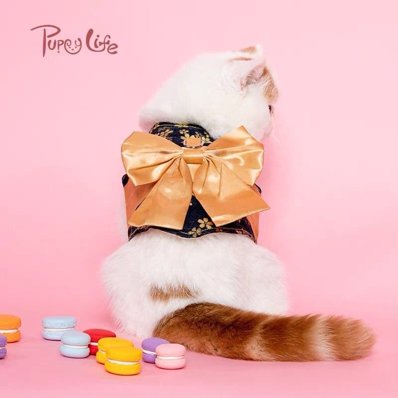 Guia Para Cachorros Roupa de Coleira para gatos Kimono, Coleira tipo roupa japonesa para animais Guia Peitoral colete