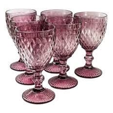 Jogo De Taças 6 Peças 300ml  Bico Abacaxi Roxo( Lilás)
