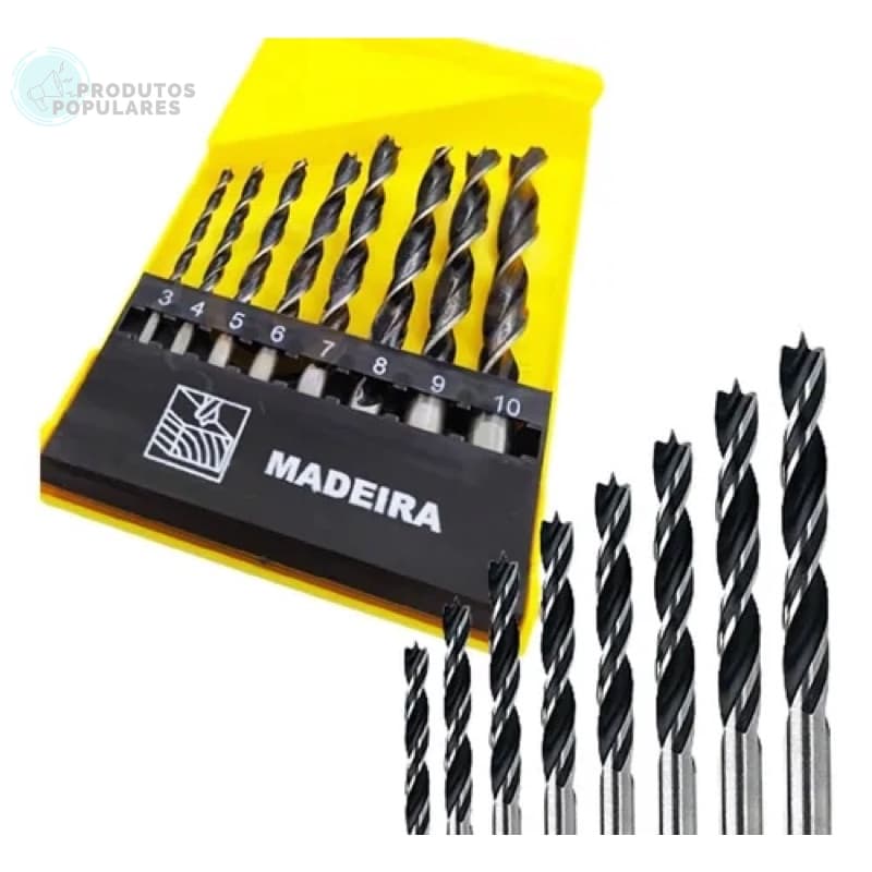 Broca Para Madeira Jogo De Brocas Madeira Com 8 Peças 3 A 10mm Com Estojo