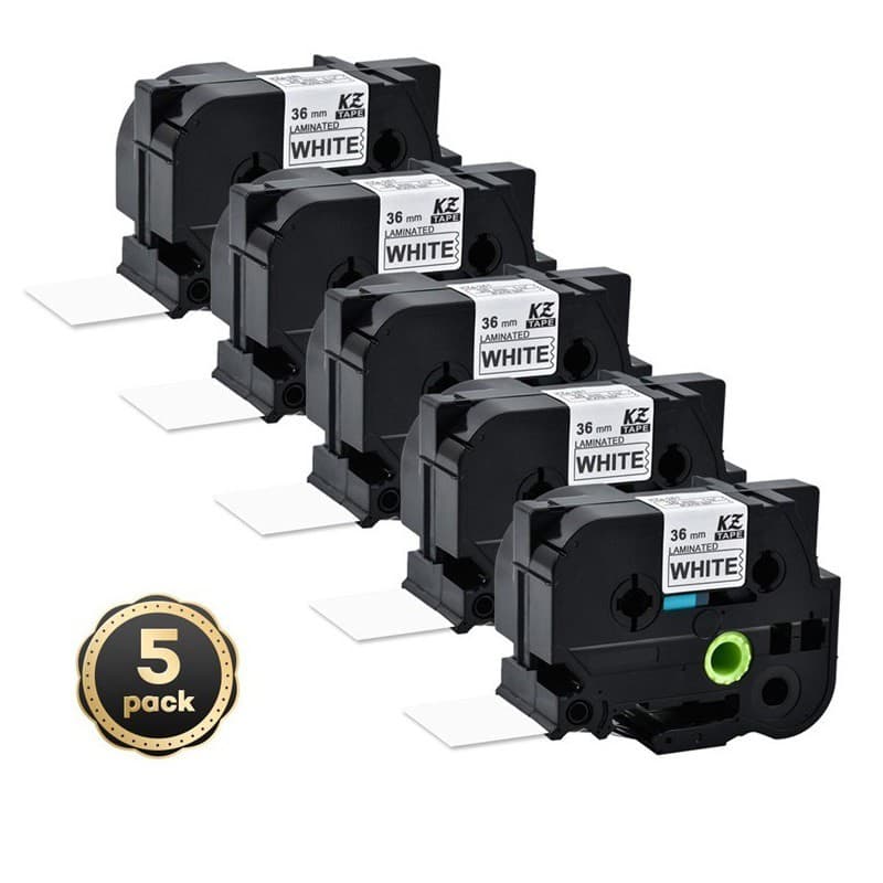 5 Peças Compatível Brother Tze-261 Preto Sobre Branco 36mm * 8m Fita De Transferência Térmica Cartucho De Tinta