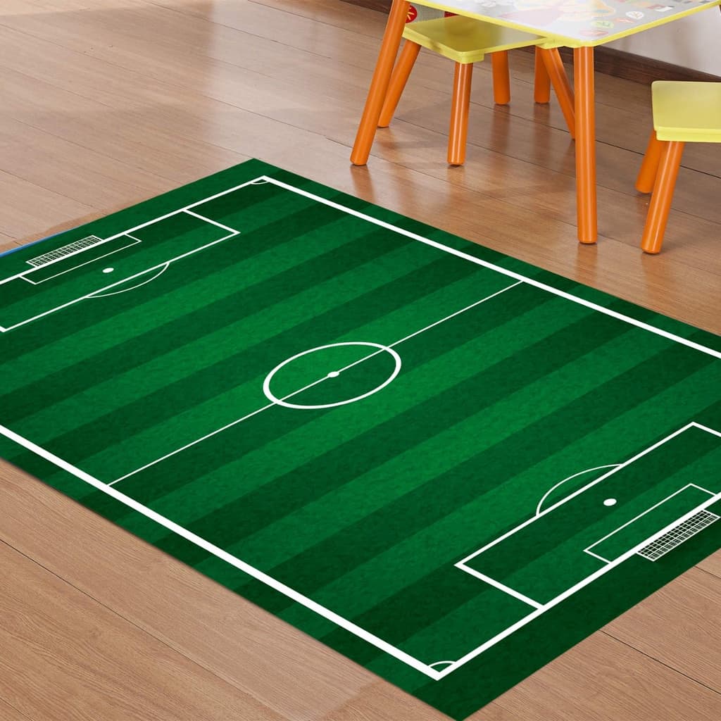 Tapete Quarto De Menino Antiderrapante Macio Campo Futebol Verde