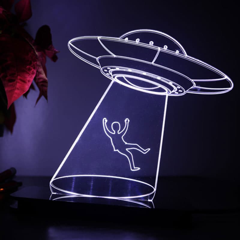 Luminária de Acrílico UFO Ovni Humano