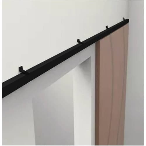 Kit Porta de Correr até 80cm Preto Roldana Concava 4 Rodas TR Ferragens