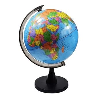 Globo Terrestre Pequeno Giratório Base de Plástico 17cm Altura