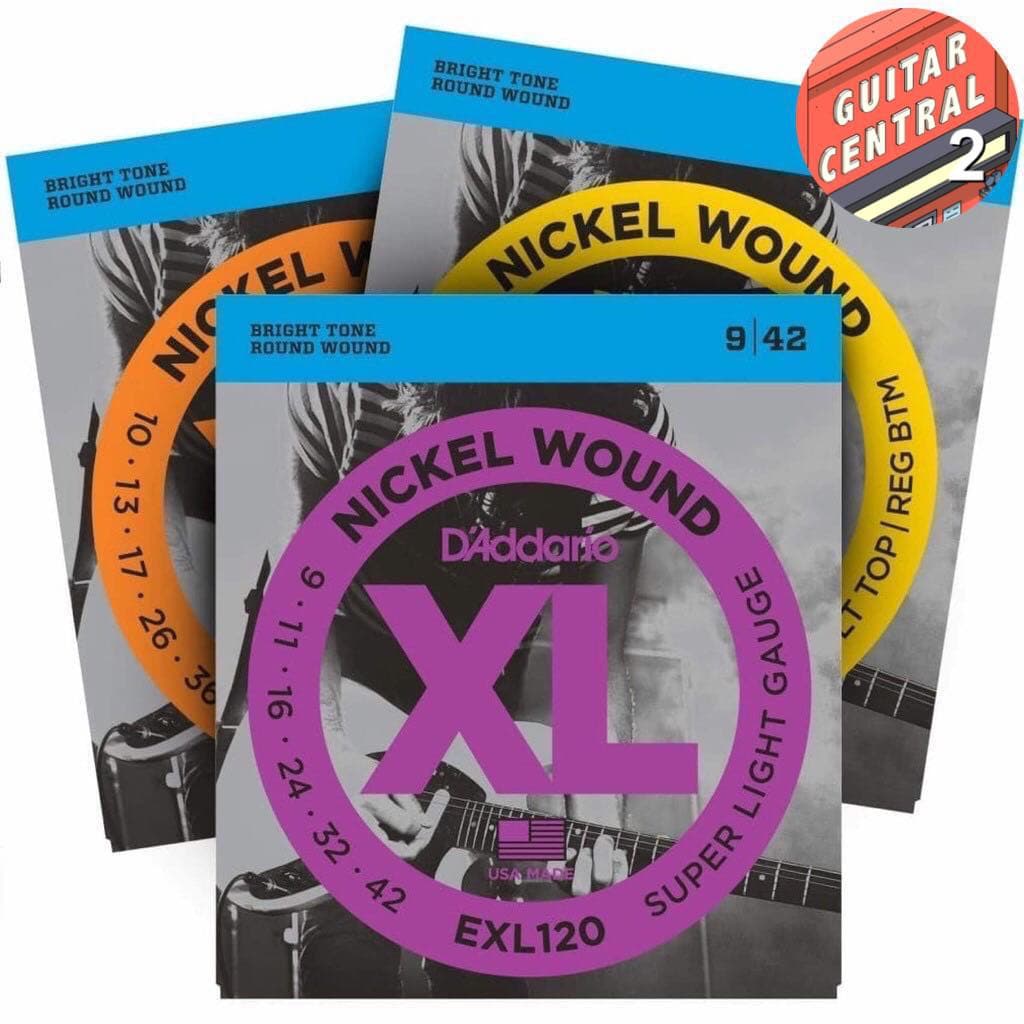 1 Conjunto De Cordas De Guitarra Elétrica Enroladas Em Níquel D'Addario EXL XL
