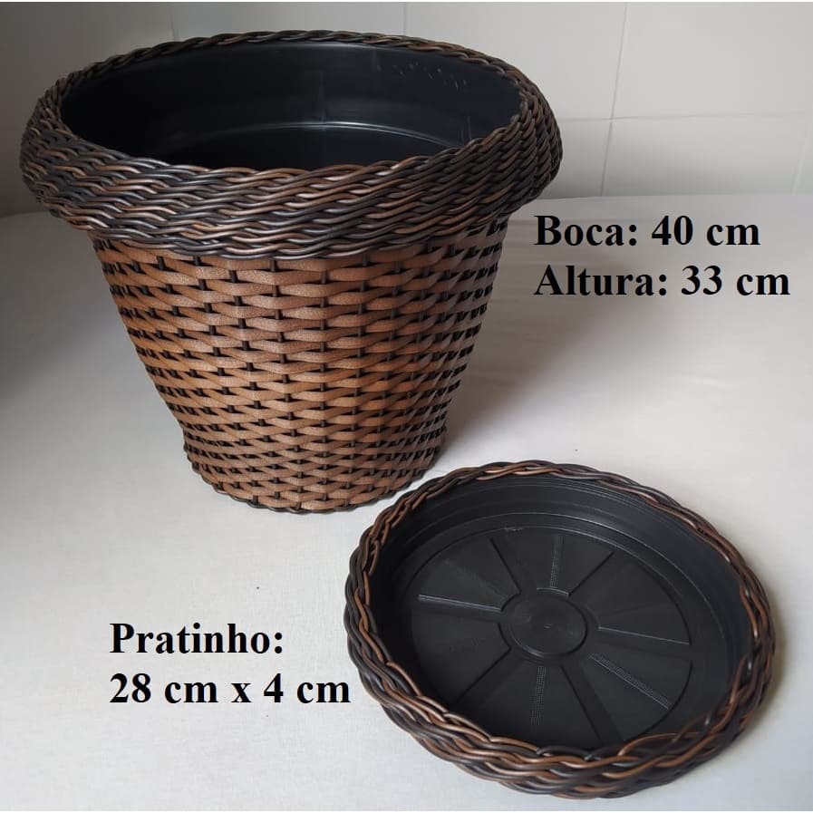 1 vaso + 1 prato n° 99 grande enorme vaso para flores coqueiro jardim jardinagem piscina elegante GRANDE cor envelhecido 41 cm x 35 cm
