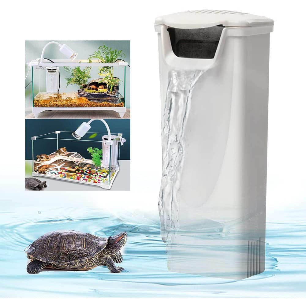 Filtro de tartaruga Filtro submersível de baixo nível de água para tanque de tartaruga Filtro de aquário branco Plug EU