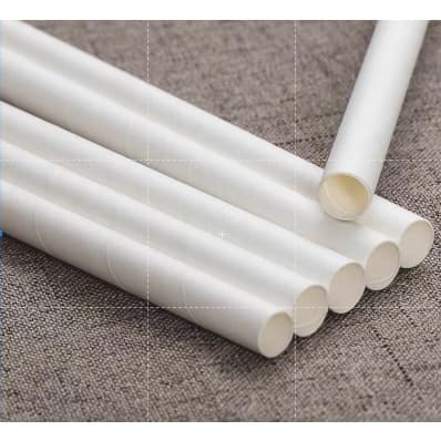 Pacote Canudo Branco de Papel Biodegradável 100 ou 25 unidad