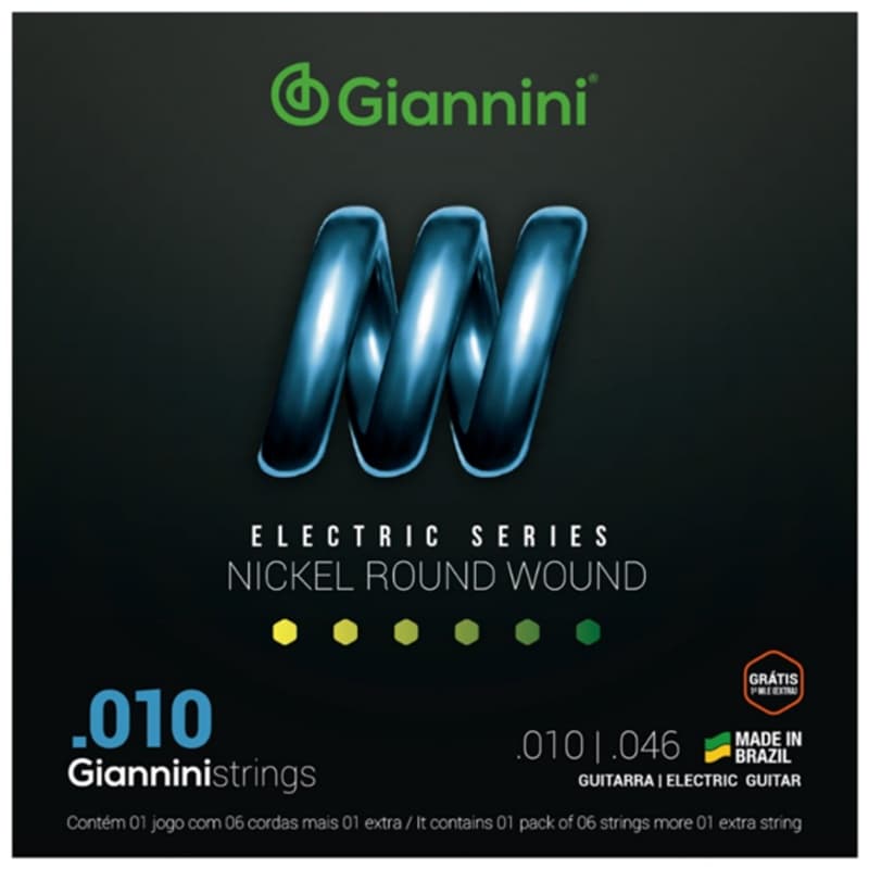 ENCORDOAMENTO GIANNINI PARA GUITARRA GEEGST.10 NIQUEL 010