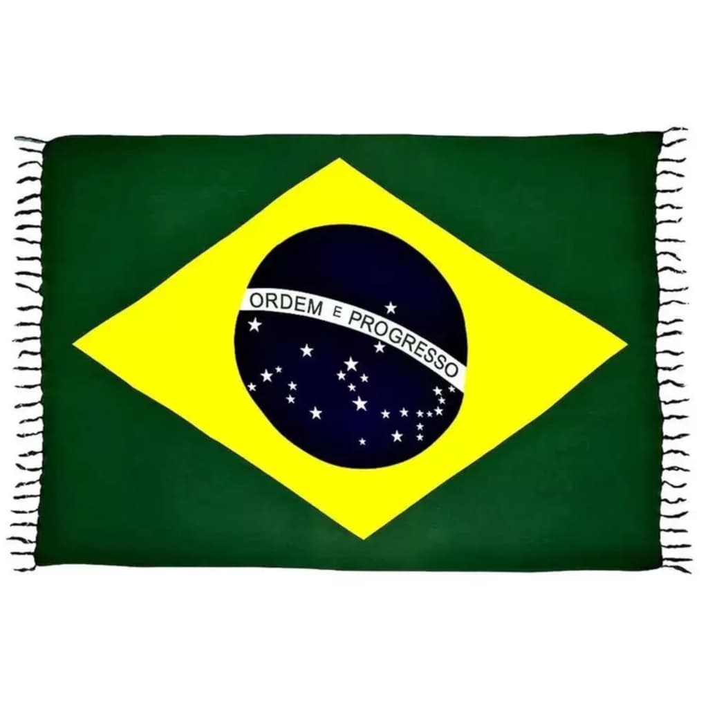 Canga Praia Brazil Moda Verão Beach Bandeira Brasil Litoral