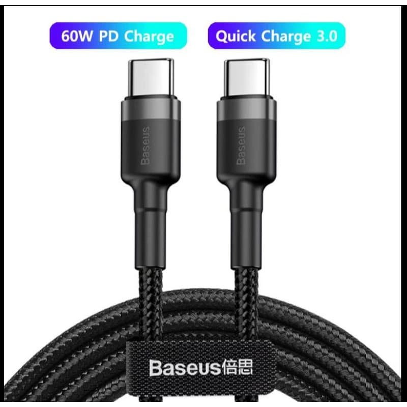 Cabo PD (USBC) tipo C/tipo C/PD 60w Baseus carga rápida(tipo C nas duas pontas)