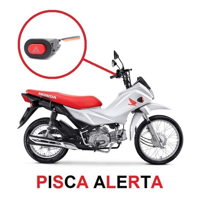 Interruptor Botao Auxiliar Pisca Alerta Honda Pop REF:06Z8 RSI