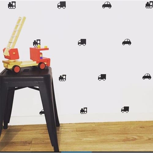 Adesivos De Parede 90 Carrinhos 8cm + 100 Corações 5cm Quarto Infantil Menino Bebê Decoração