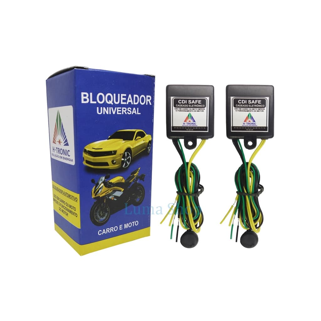 Kit 2 Bloqueador Veicular Automotivo Antifurto Carro Moto 12v