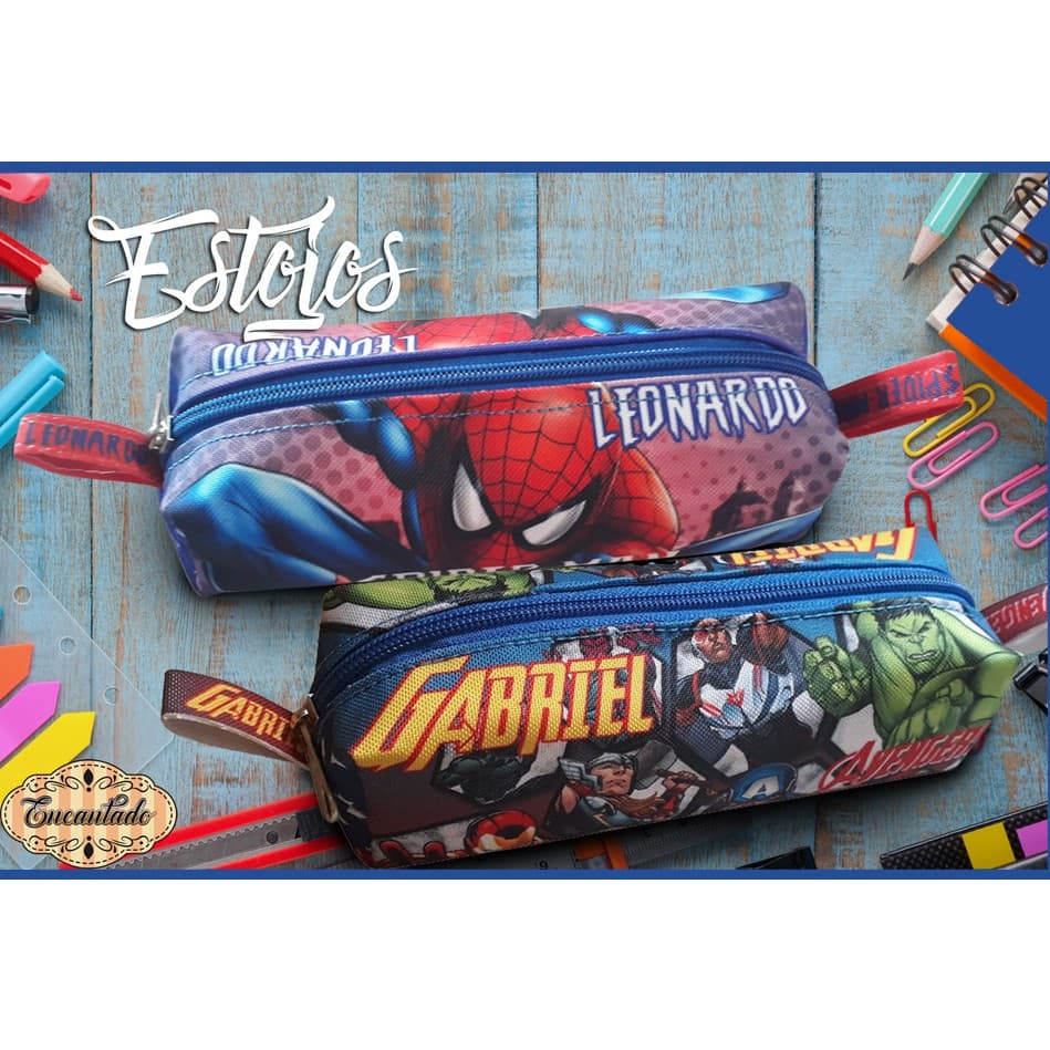 Estojo escolar personalizado com tema e nome