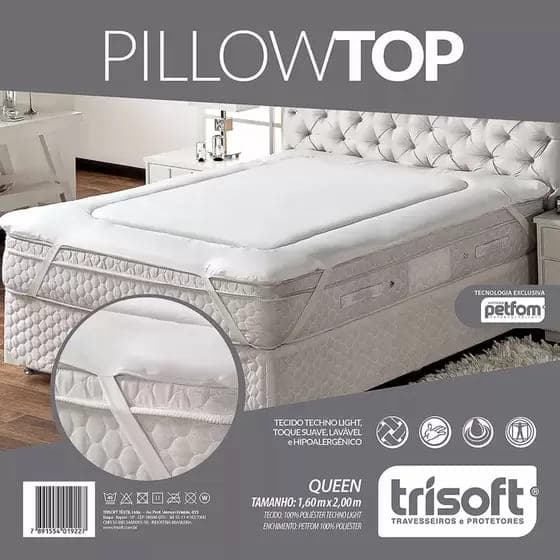 Pillow Top para Colchao Queen 1,60m x 2,00m Trisoft