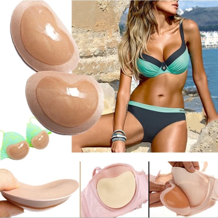 Sutiã De gel Invisível push-up Almofada plug-in De Peito Praia Biquíni Roupa De Banho Mamilo Interior